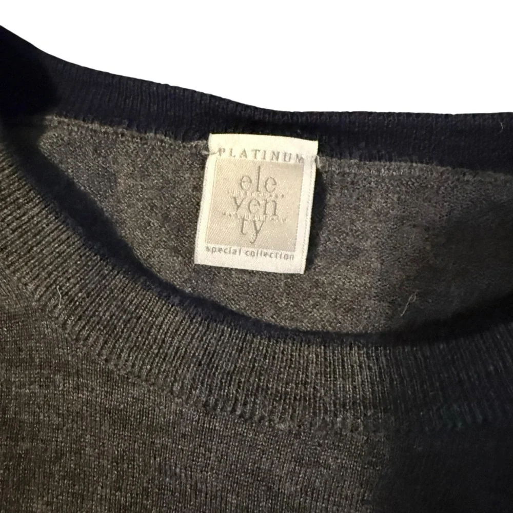 Eleventy Gray Lightweight Wool Silk Sweater Size Small